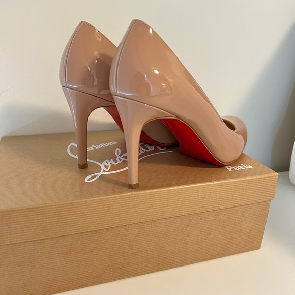 Christian Louboutin Simple Pump in 85mm nude patent leather size 37.5 - Picture 5 of 9